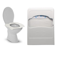 Load image into Gallery viewer, Go!Hygiene™ Cream Dispenser for Disposable Paper Toilet Seat Covers with 1 Refill Pack included