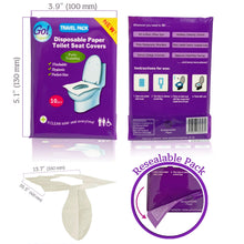 Load image into Gallery viewer, Go!Hygiene™ 50 Disposable Paper Toilet Seat Covers - Potty Training