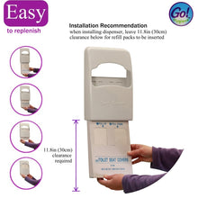Load image into Gallery viewer, Go!Hygiene™ White Dispenser for Disposable Paper Toilet Seat Covers with 1 Refill Pack included