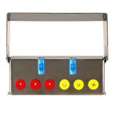 Load image into Gallery viewer, Aphelion Dental Implant Instrument Organiser Box - 6 Holes: Red x 3 Yellow x 3 Silicone Plug-ins