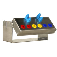 Load image into Gallery viewer, Aphelion Dental Implant Instrument Organiser Box - 6 Holes: Red x 2 Yellow x 2 Dark Blue x 2 Silicone Plug-ins