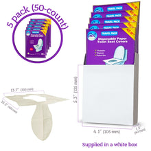 Load image into Gallery viewer, Go!Hygiene™ 50 Disposable Paper Toilet Seat Covers - Potty Training