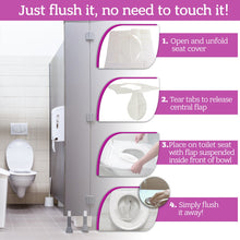 Load image into Gallery viewer, Go!Hygiene Pack of 10 Flushable Paper Toilet Seat Covers - Choose Quantity
