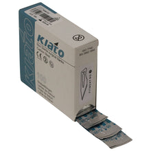 Load image into Gallery viewer, KIATO No.10A NON-STERILE SWEDISH Carbon Steel Straight Pointed Tip Cutting Edge Ultra Thin Sharp Surgical Scalpel Blades Individually Wrapped in Foils High Quality Disposable 100-count Box