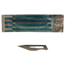 Load image into Gallery viewer, KIATO No.10A NON-STERILE SWEDISH Carbon Steel Straight Pointed Tip Cutting Edge Ultra Thin Sharp Surgical Scalpel Blades Individually Wrapped in Foils High Quality Disposable 100-count Box