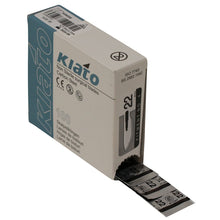 Load image into Gallery viewer, KIATO No.22 NON-STERILE SWEDISH Carbon Steel Long Edge Cutting Edge Ultra Thin Sharp Surgical Scalpel Blades Individually Wrapped in Foils High Quality Disposable 100-count Box