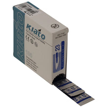 Load image into Gallery viewer, KIATO No.23 NON-STERILE SWEDISH Carbon Steel Long Edge Cutting Edge Ultra Thin Sharp Surgical Scalpel Blades Individually Wrapped in Foils High Quality Disposable 100-count Box