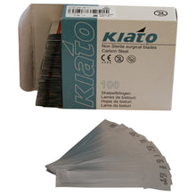 Load image into Gallery viewer, KIATO No.26 NON-STERILE SWISS Stainless Steel Fine Point Diagonal Cutting Edge Ultra Thin Sharp Surgical Scalpel Blades Individually Sealed Foils High Quality Disposable 100-count Box