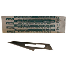 Load image into Gallery viewer, KIATO No.26 NON-STERILE SWISS Stainless Steel Fine Point Diagonal Cutting Edge Ultra Thin Sharp Surgical Scalpel Blades Individually Sealed Foils High Quality Disposable 100-count Box