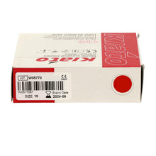 Load image into Gallery viewer, KIATO No.10 STERILE SWISS Carbon Steel Curved Cutting Edge Ultra Thin Sharp Surgical Scalpel Blades Individually Wrapped in Foils High Quality Disposable 100-count Box