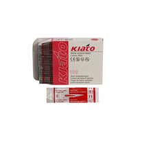 Load image into Gallery viewer, KIATO No.11 STERILE SWISS Carbon Steel Triangular Straight Cutting Edge Ultra Thin Sharp Surgical Scalpel Blades Individually Wrapped in Foils High Quality Disposable 100-count Box