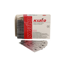 Load image into Gallery viewer, KIATO No.11P STERILE SWISS Carbon Steel Triangular Straight Cutting Edge Ultra Thin Sharp Surgical Scalpel Blades Individually Wrapped in Foils High Quality Disposable 100-count Box