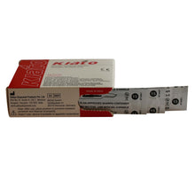 Load image into Gallery viewer, KIATO No.15 STERILE SWISS Carbon Steel Short Curved Cutting Edge Ultra Thin Sharp Surgical Scalpel Blades Individually Wrapped in Foils High Quality Disposable 100-count Box