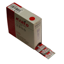 Load image into Gallery viewer, KIATO No.15C STERILE SWISS Carbon Steel Longer Curved Cutting Edge Ultra Thin Sharp Surgical Scalpel Blades Individually Wrapped in Foils High Quality Disposable 100-count Box