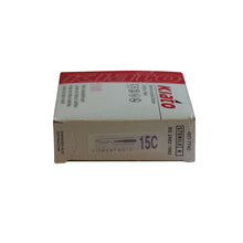 Load image into Gallery viewer, KIATO No.15C STERILE SWISS Carbon Steel Longer Curved Cutting Edge Ultra Thin Sharp Surgical Scalpel Blades Individually Wrapped in Foils High Quality Disposable 100-count Box