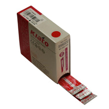 Load image into Gallery viewer, KIATO No.15SM STERILE SWISS Carbon Steel Longer Curved Cutting Edge Ultra Thin Sharp Surgical Scalpel Blades Individually Wrapped in Foils High Quality Disposable 100-count Box