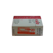 Load image into Gallery viewer, KIATO No.20 STERILE SWISS Carbon Steel Long Edge Cutting Edge Ultra Thin Sharp Surgical Scalpel Blades Individually Wrapped in Foils High Quality Disposable 100-count Box