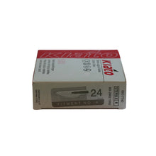 Load image into Gallery viewer, KIATO No.24 STERILE SWISS Carbon Steel Semi Circular Cutting Edge Ultra Thin Sharp Surgical Scalpel Blades Individually Wrapped in Foils High Quality Disposable 100-count Box