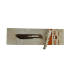 Load image into Gallery viewer, KIATO No.10 STERILE SWISS Stainless Steel Curved Cutting Edge Ultra Thin Sharp Surgical Scalpel Blades Individually Wrapped in Foils High Quality Disposable 100-count Box