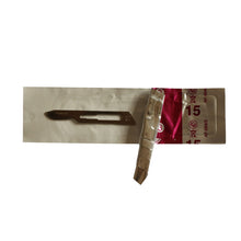 Load image into Gallery viewer, KIATO No.15 STERILE SWISS Stainless Steel Short Curved Cutting Edge Ultra Thin Sharp Surgical Scalpel Blades Individually Wrapped in Foils High Quality Disposable 100-count Box