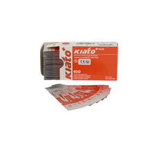 Load image into Gallery viewer, KIATO No.20 STERILE SWISS Stainless Steel Long Edge Cutting Edge Ultra Thin Sharp Surgical Scalpel Blades Individually Wrapped in Foils High Quality Disposable 100-count Box