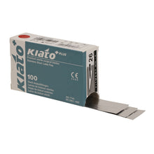 Load image into Gallery viewer, KIATO No.26 STERILE SWISS Stainless Steel Fine Point Diagonal Cutting Edge Ultra Thin Sharp Surgical Scalpel Blades Individually Wrapped in Foils High Quality Disposable 100-count Box