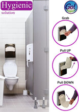 Load image into Gallery viewer, Go!Hygiene™ Chrome Dispenser for Disposable Paper Toilet Seat Covers with 1 Refill Pack included