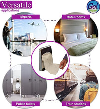 Load image into Gallery viewer, Go!Hygiene™ Chrome Dispenser for Disposable Paper Toilet Seat Covers with 1 Refill Pack included