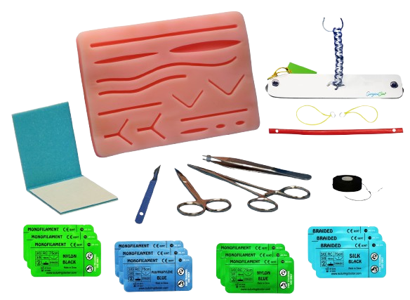 Suture Practice Kit by SurgicalSim® with Knot Tying Practice Kit and Tool Kit