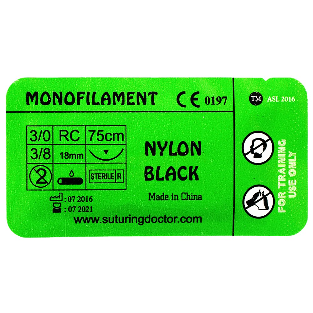 Suturing Doctor™ Nylon Black Monofilament Training Sutures