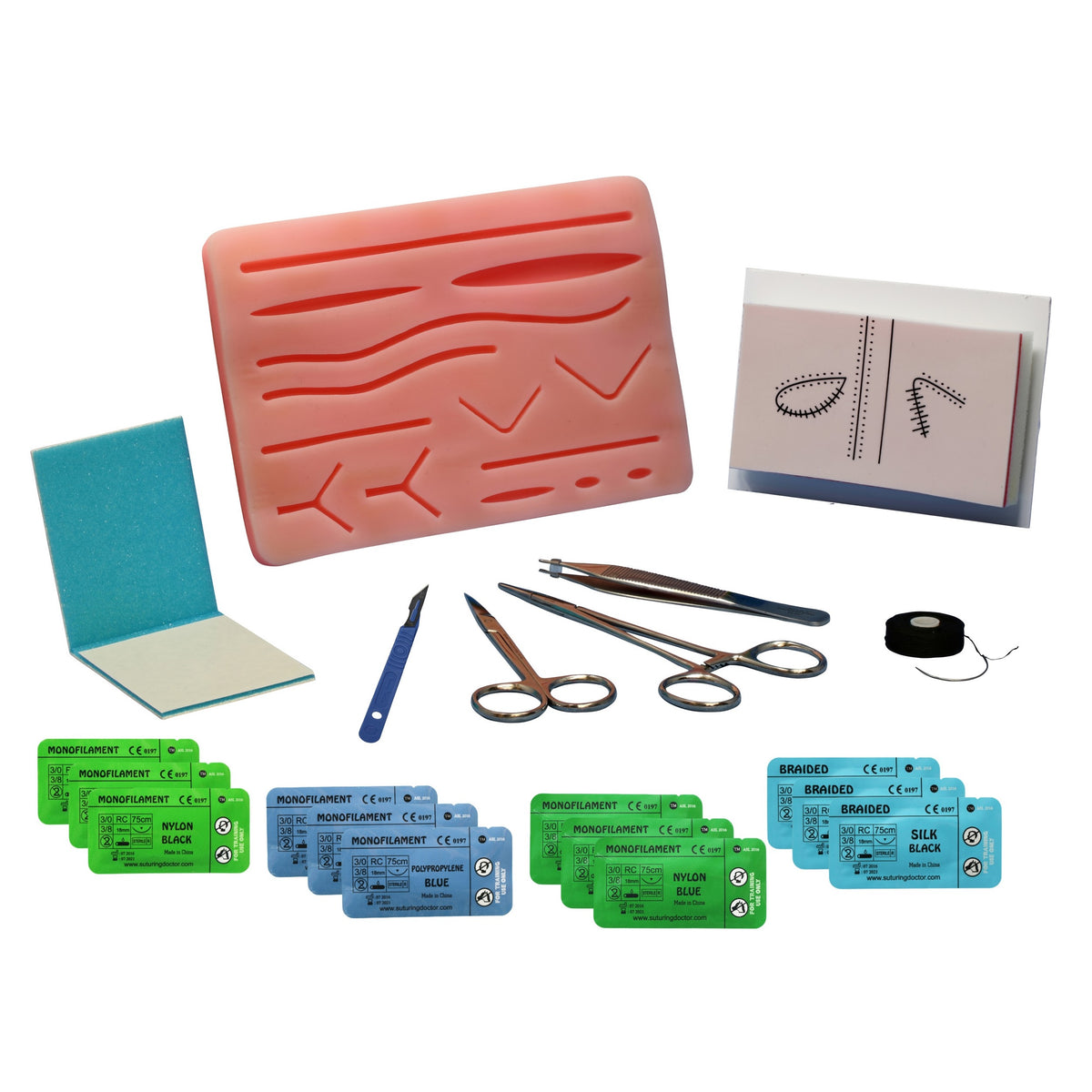Suture Practice Kit by SurgicalSim® with additional Pre-marked Suture ...