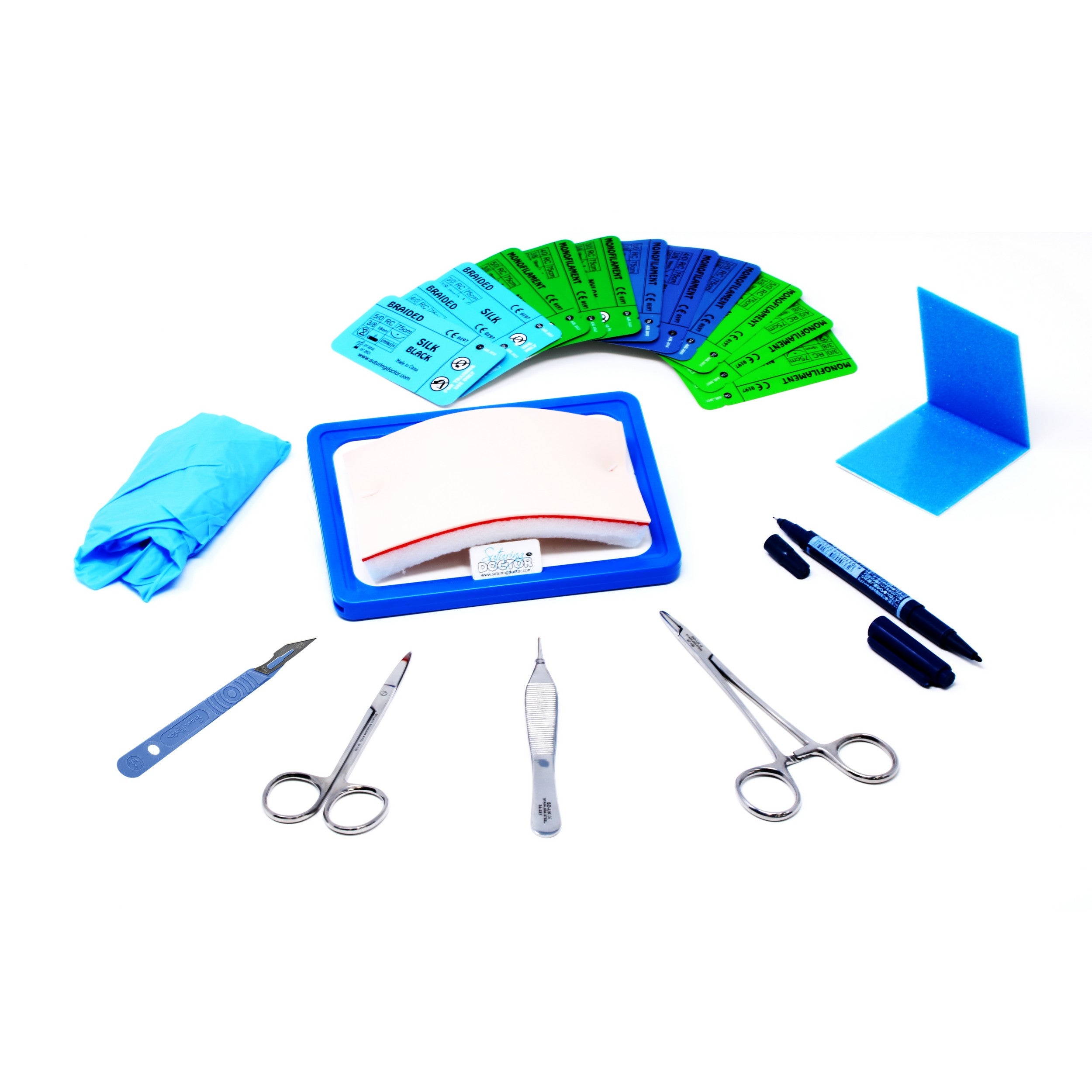 Medical Creations Suture Practice Kit with Suturing Video Series by  Board-Certified Surgeon and Ebook Training Guide - Silicone Suturing Pad  with Tool