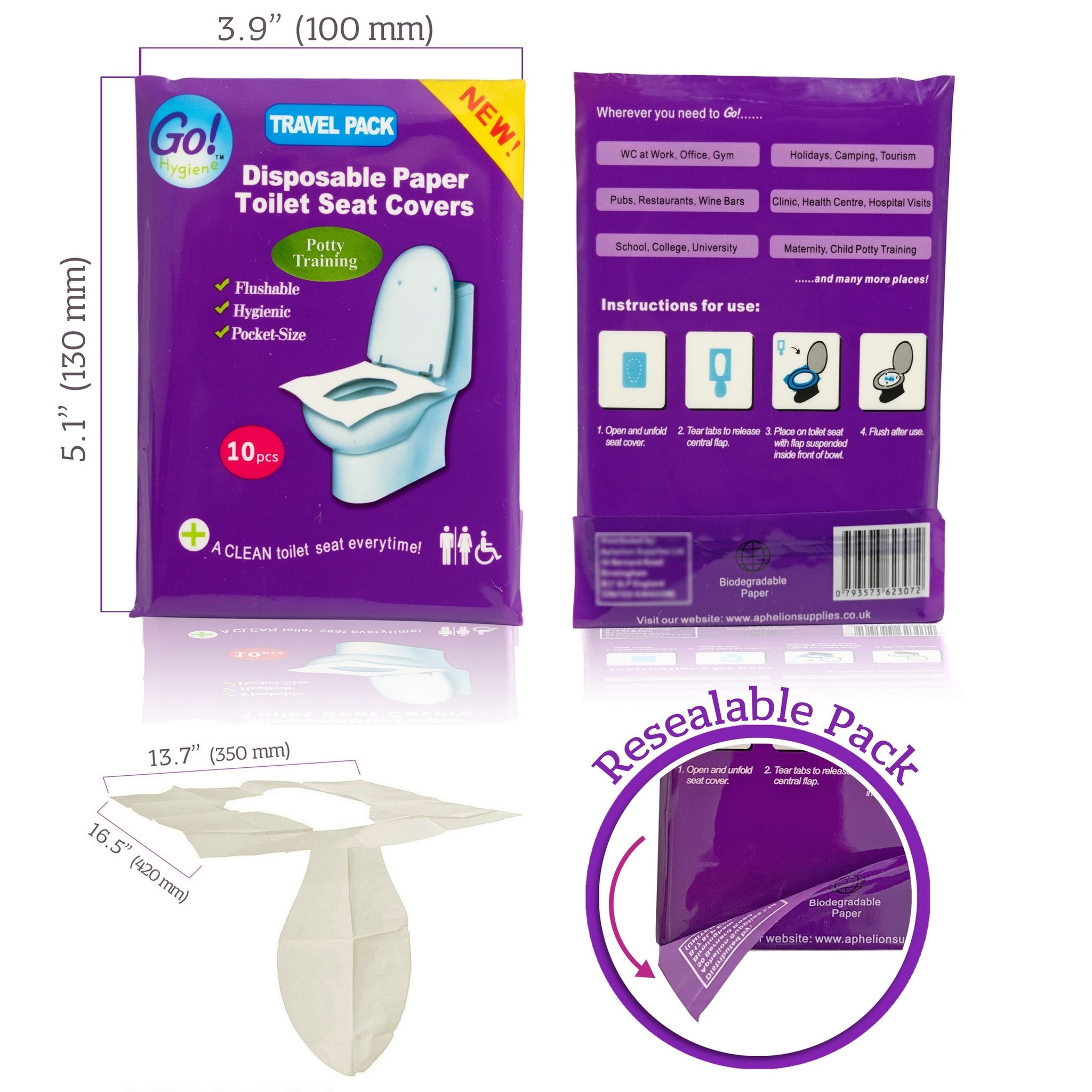 thumbnail image 2 of Public Restroom Protection Handy Basix XL Disposable Toilet Seat Covers - 20 Pack Full Coverage Germ Protection Child Toilet Seat 2 of 11