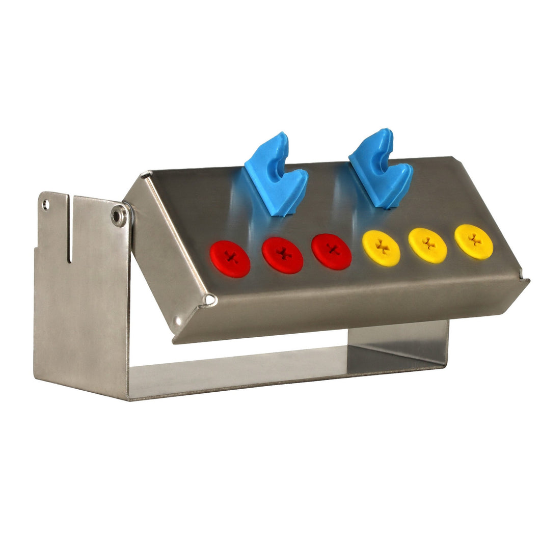 Aphelion Dental Implant Instrument Organiser Box - 6 Holes: Red x 3 Yellow x 3 Silicone Plug-ins