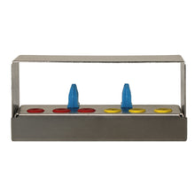 Load image into Gallery viewer, Aphelion Dental Implant Instrument Organiser Box - 6 Holes: Red x 3 Yellow x 3 Silicone Plug-ins
