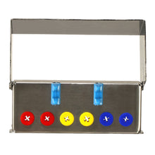 Load image into Gallery viewer, Aphelion Dental Implant Instrument Organiser Box - 6 Holes: Red x 2 Yellow x 2 Dark Blue x 2 Silicone Plug-ins
