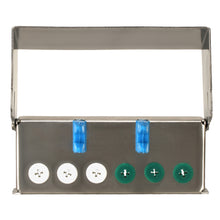 Load image into Gallery viewer, Aphelion Dental Implant Instrument Organiser Box - 6 Holes: White x 3 Green x 3 Silicone Plug-ins
