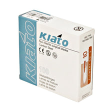 Load image into Gallery viewer, KIATO No.10 NON-STERILE SWEDISH Carbon Steel Curved Cutting Edge Ultra Thin Sharp Surgical Scalpel Blades

