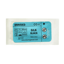 Load image into Gallery viewer, Suturing Doctor™ 2-0 SILK BLACK 36mm Needle Training Sutures - 20 Pack
