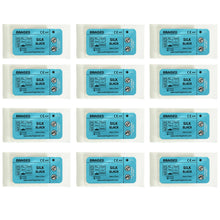 Load image into Gallery viewer, Suturing Doctor™ 3-0 SILK BRAIDED BLACK Training Sutures - 12 Pack
