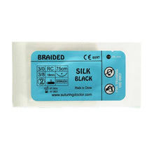 Load image into Gallery viewer, Suturing Doctor™ 3-0 SILK BRAIDED BLACK Training Sutures - 20 Pack
