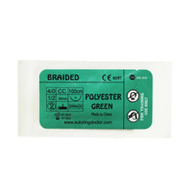 Load image into Gallery viewer, Suturing Doctor™ 4-0 POLYESTER BRAIDED GREEN Training Sutures - 20 Pack
