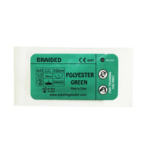 Load image into Gallery viewer, Suturing Doctor™ 4-0 POLYESTER BRAIDED GREEN Training Sutures - 20 Pack
