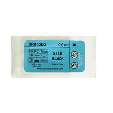 Load image into Gallery viewer, Suturing Doctor™ 4-0 SILK BRAIDED BLACK Training Sutures - 12 Pack
