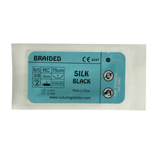 Load image into Gallery viewer, Suturing Doctor™ 6-0 SILK BLACK 25mm Needle Training Sutures - 12 Pack
