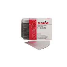Load image into Gallery viewer, KIATO No.10A STERILE SWISS Carbon Steel Straight Pointed Tip Cutting Edge Ultra Thin Sharp Surgical Scalpel Blades Individually Wrapped in Foils High Quality Disposable 100-count Box Long Expiry Date
